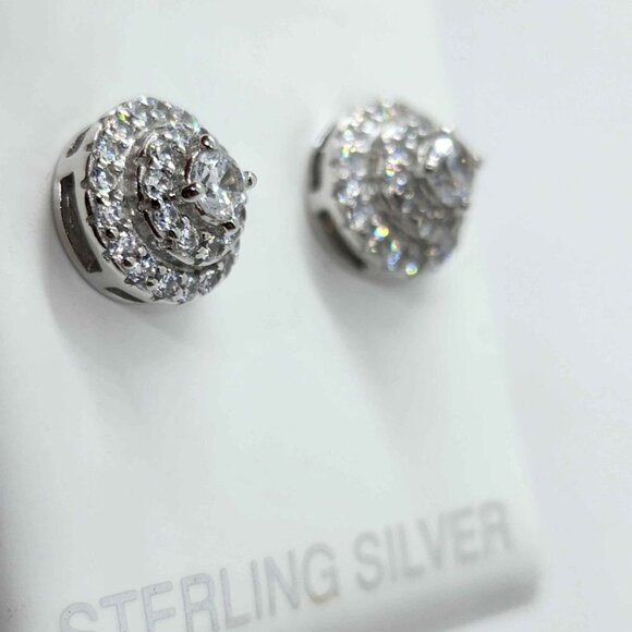 Brand New   Sterling Silver 925 Round Design Earrings